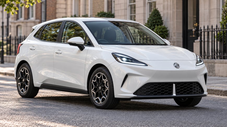 Pearl White MG4 EV Urban Street Scene (1)